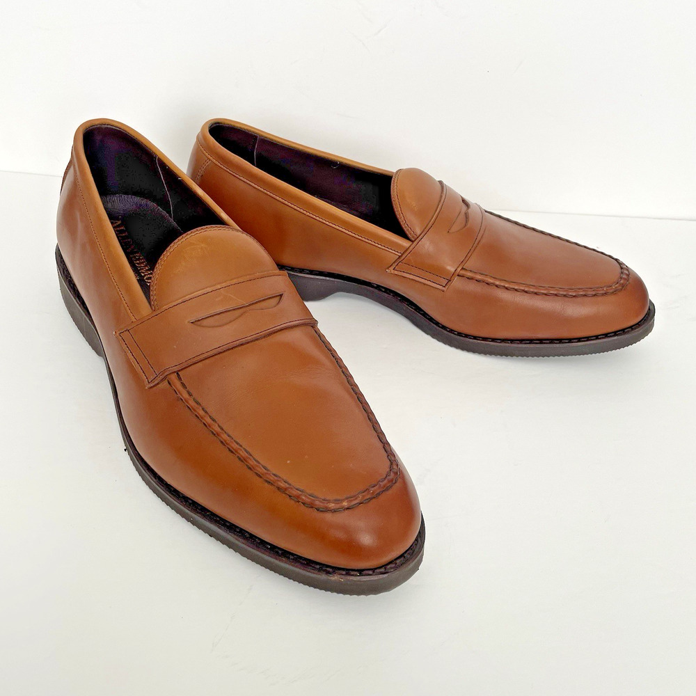 Allen Edmonds Port Washington Penny Loafers Men’s 14D Cognac Leather Preppy NWOT
